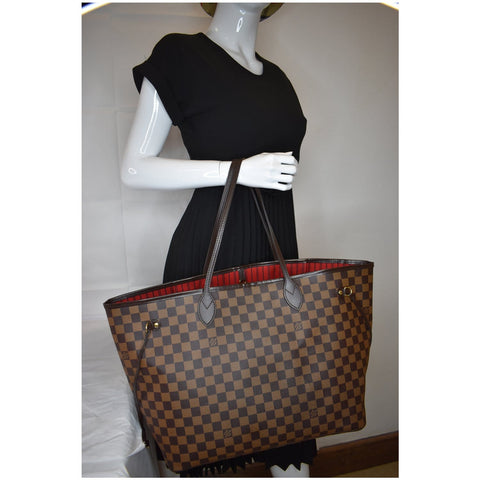 Lv Neverfull GM Damier Ebene Shoulder Handbag