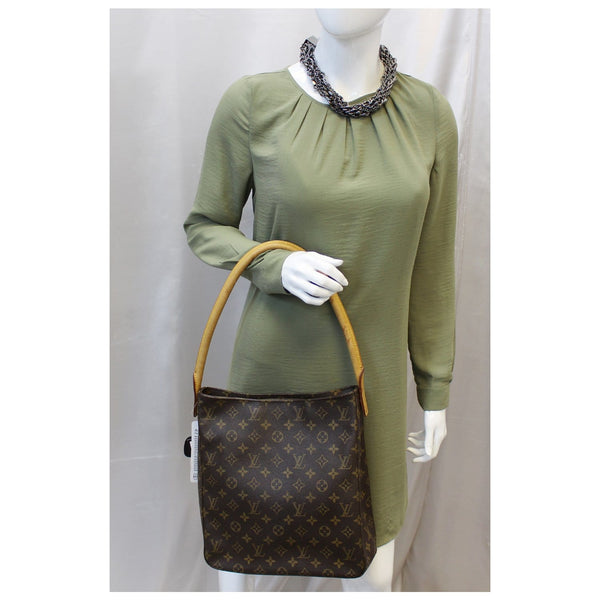 LOUIS VUITTON Monogram Canvas Looping GM Brown Shoulder Bag-US