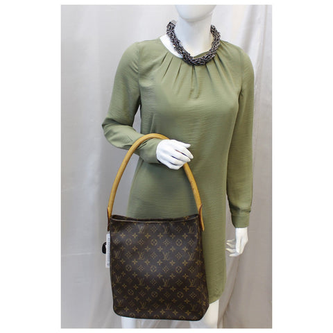 LOUIS VUITTON Monogram Canvas Looping GM Brown Shoulder Bag-US