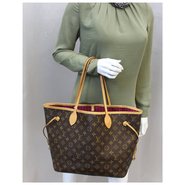 LOUIS VUITTON Monogram Canvas Neverfull MM Tote Bag Fuchsia-US