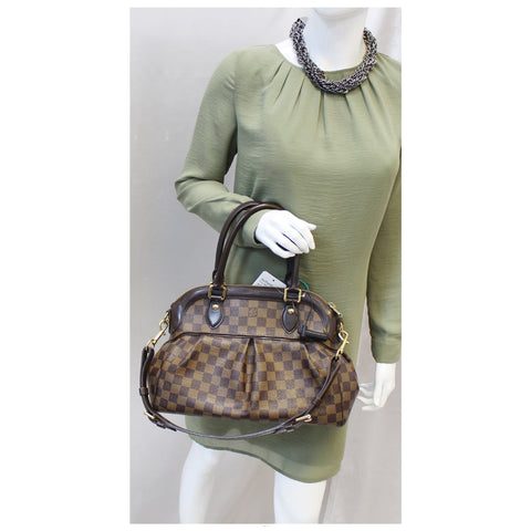 LOUIS VUITTON Trevi PM Damier Ebene Brown Shoulder Bag-US