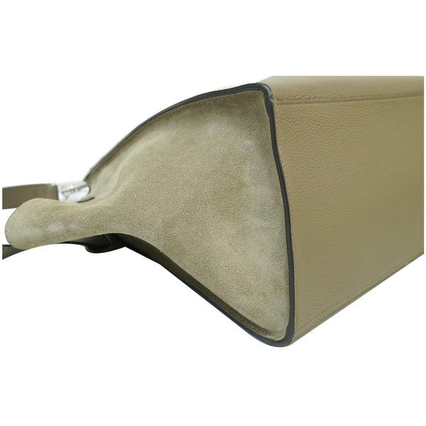 CELINE Trapeze Souris Small 2way Leather Tote Shoulder Bag Taupe