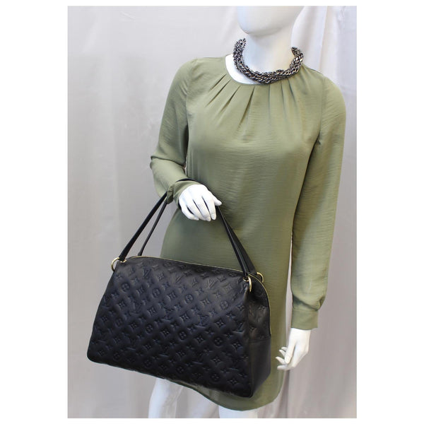 LOUIS VUITTON Ponthieu MM Monogram Empreinte Leather Shoulder Bag Black