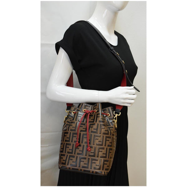 FENDI Mon Tresor Drawstring FF Canvas Bucket Bag Multicolor