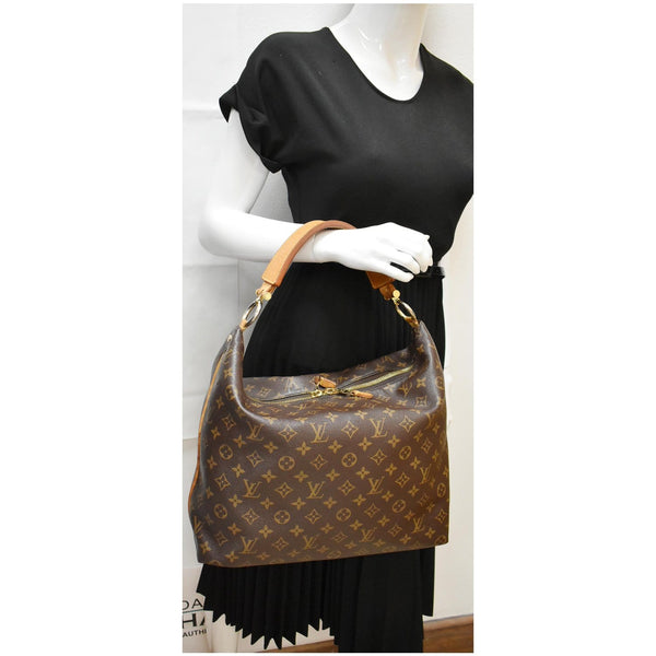 LOUIS VUITTON Sully MM Monogram Canvas Shoulder Bag Brown