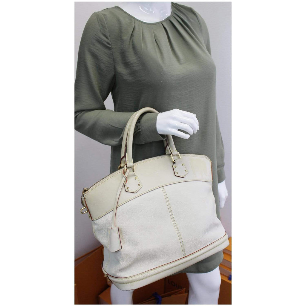 Louis Vuitton Ivory Suhali Leather Lockit PM Dome Bag 820lv88