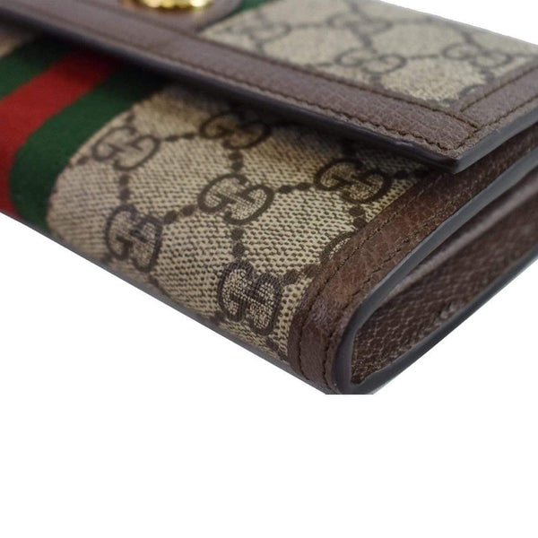 GUCCI Ophidia GG Continental Supreme Canvas Wallet Beige 523153
