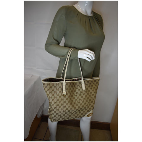 Gucci Large Britt GG Canvas Tote Bag Women | front side