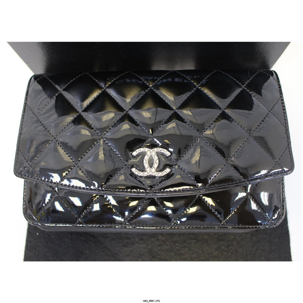 CHANEL Wallet On Chain Patent Leather Shoulder Crossbody Bag