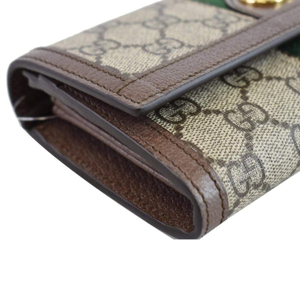 GUCCI Ophidia GG Continental Supreme Canvas Wallet Beige 523153