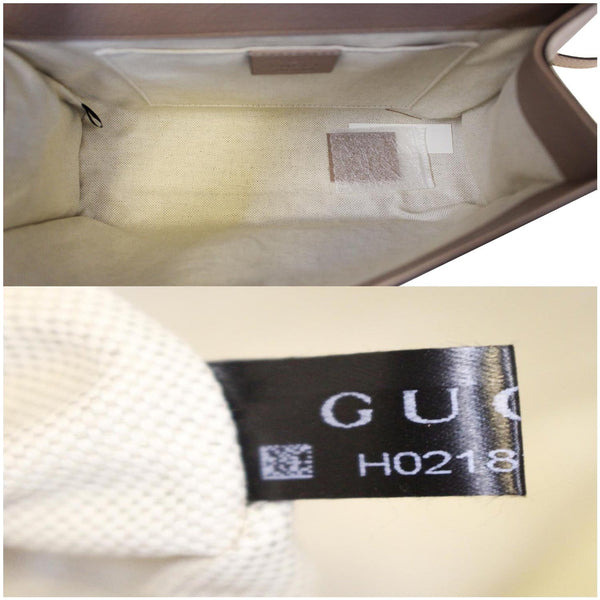 GUCCI GG Marmont Leather Top Handle Shoulder Bag Taupe 442622