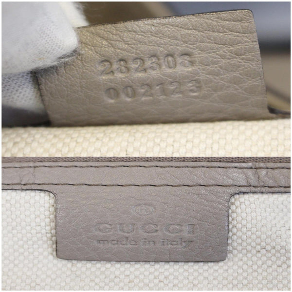 GUCCI Soho Pebbled Leather Large Tote Shoulder Bag Taupe-US