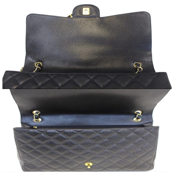 CHANEL Classic Maxi Jumbo Double Flap Caviar Leather Shoulder Bag-US