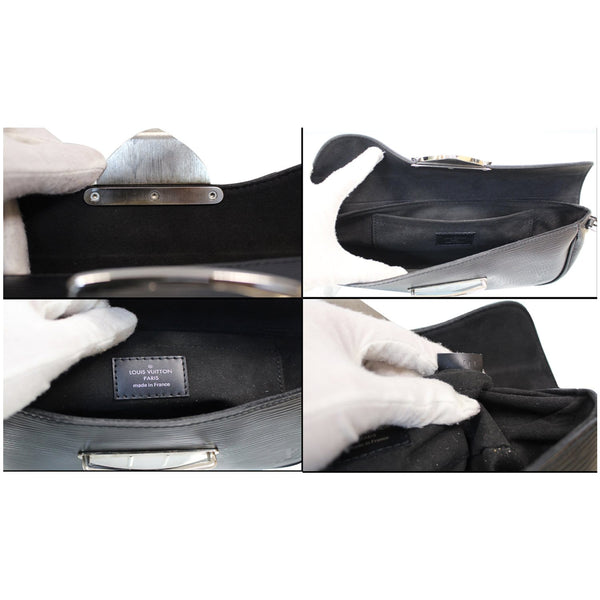 LOUIS VUITTON Montaigne Epi Leather Clutch Bag Black