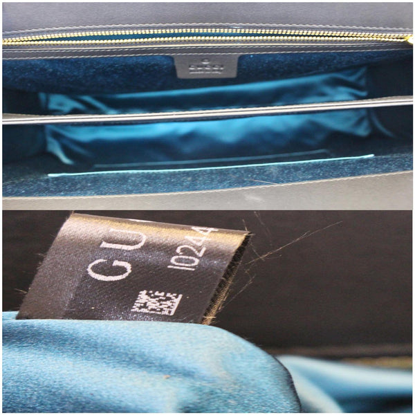 GUCCI Ophidia Dragon Embroidered Suede Leather Shoulder Bag Blue