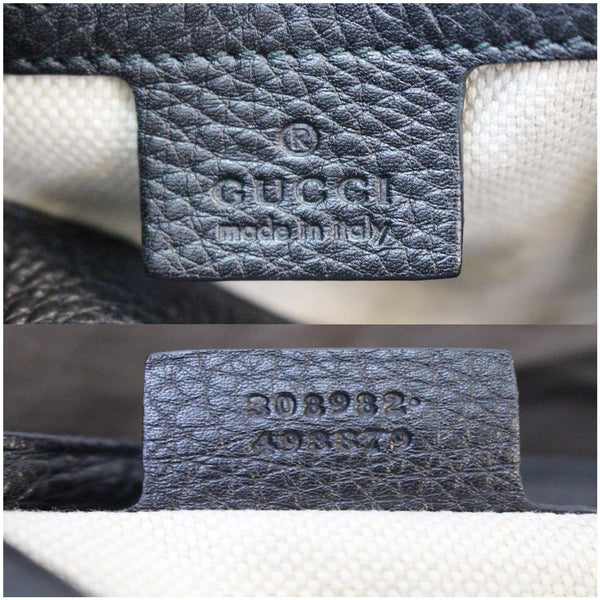 GUCCI Soho Pebbled Leather Chain Shoulder Bag 308982 Black