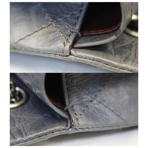 CHANEL 2.55 Reissue Mademoiselle Lock Calfskin Leather Shoulder Bag Grey