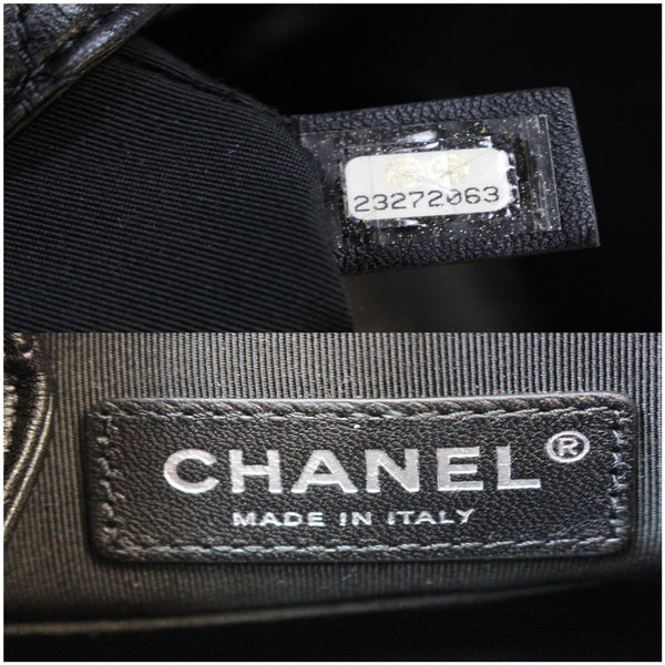 CHANEL Drawstring Bucket Quilted Lambskin Leather Shoulder Bag Black