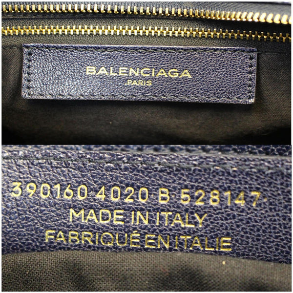 BALENCIAGA Metallic Edge City Leather Shoulder Bag Navy Blue - Last Call