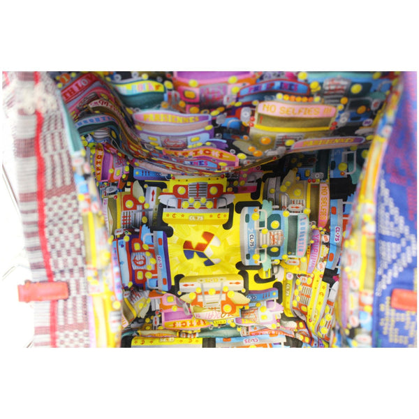 CHRISTIAN LOUBOUTIN Caba World Motif Embroidered Tote Bag Multicolor