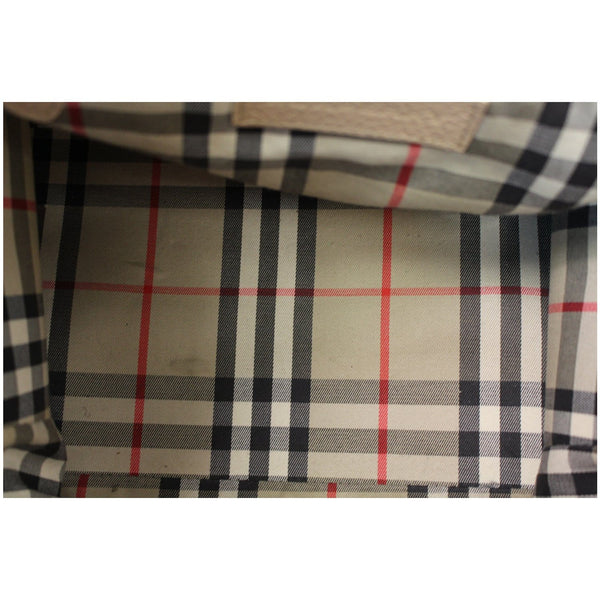 BURBERRY London Greenwood Grainy Leather Bowling Bag Nude