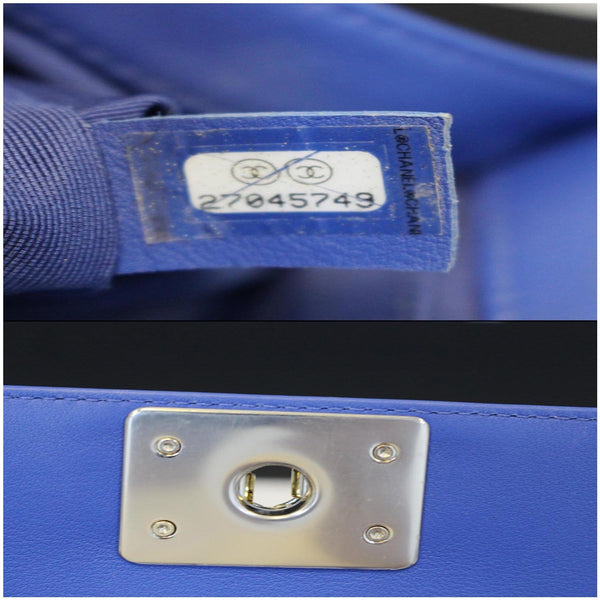 CHANEL Boy Medium Calfskin Leather Shoulder Bag Blue-US