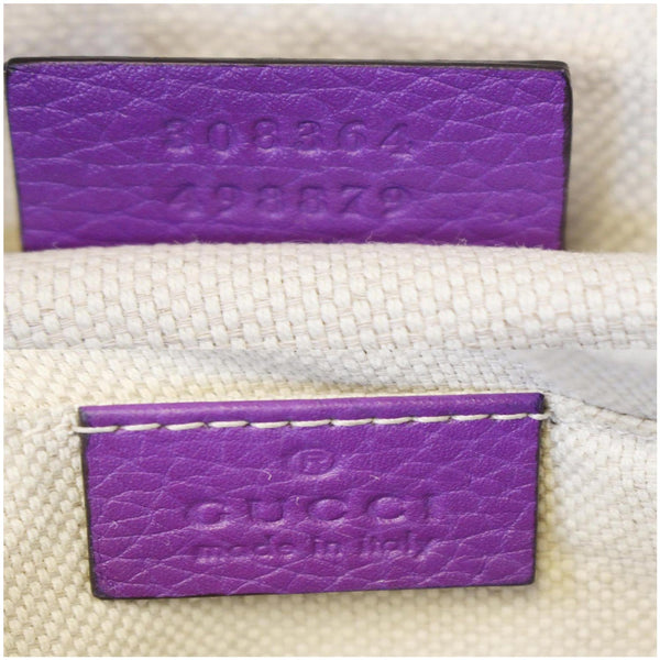 GUCCI Soho Disco Pebbled Leather Small Crossbody Bag 308364 Purple-US