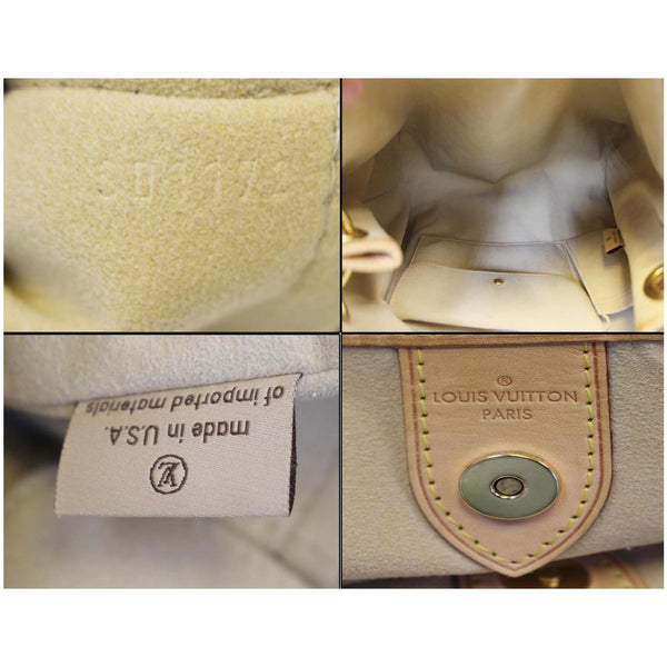 LOUIS VUITTON Galliera PM Damier Azur Shoulder Bag White