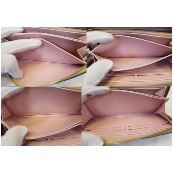 Lv Vernis Rayures Wallet Zippy Dune Roomy interior