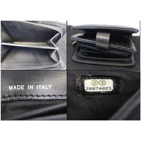 CHANEL CC Caviar Leather Bifold Wallet Black-US