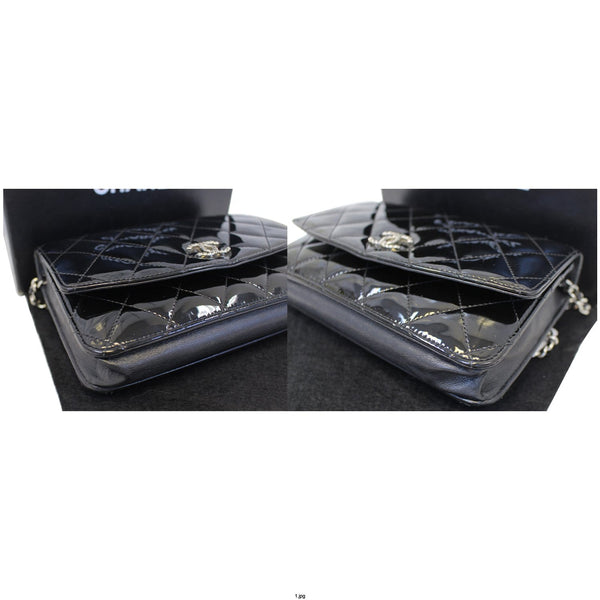 CHANEL Wallet On Chain Patent Leather Shoulder Crossbody Bag