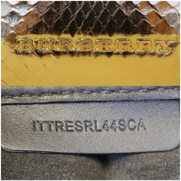 Burberry Tote Bag Leather Suede Snakeskin - Code