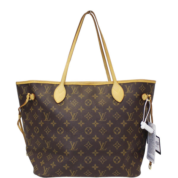 LOUIS VUITTON Neverfull MM Monogram Canvas Tote Shoulder Bag Brown