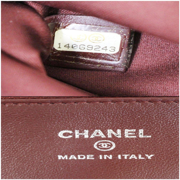 CHANEL Lucky Symbols Pochette Patent Leather Wallet on a Chain Black