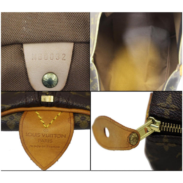 LOUIS VUITTON Speedy 40 Monogram Canvas Satchel Handbag Brown-US
