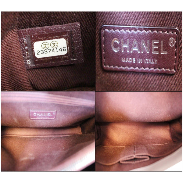 Chanel Flap Bag Quilted Sheepskin with Handle Lilac interior