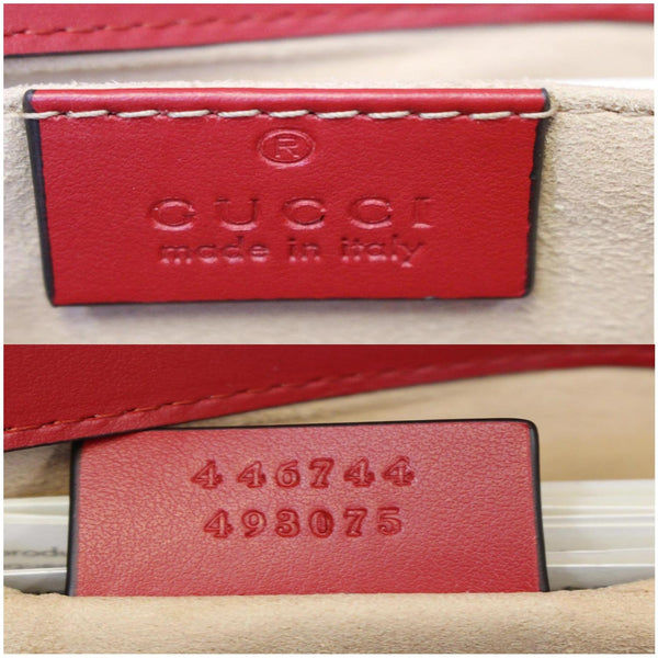 GUCCI GG Marmont Mini Leather Shoulder Crossbody Bag Red 446744