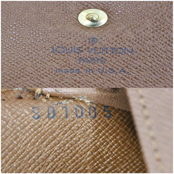 LOUIS VUITTON Porte Tresor International Monogram Canvas Wallet Brown