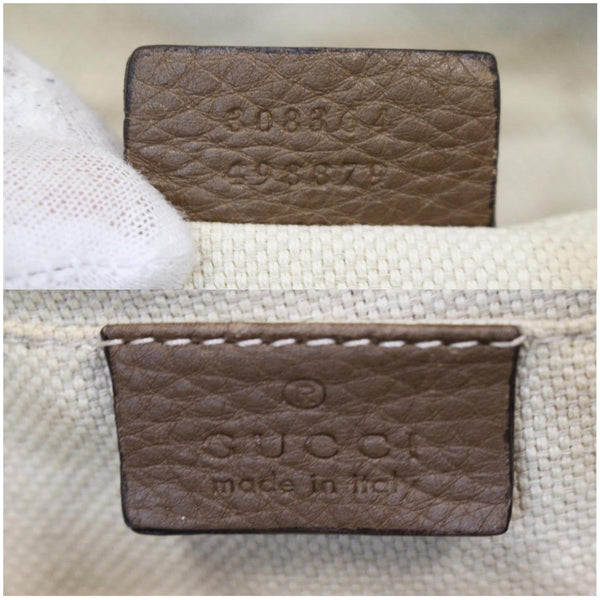 GUCCI Soho Disco Pebbled Leather Small Crossbody Bag Beige 308364