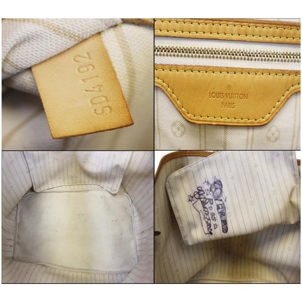 LOUIS VUITTON Neverfull GM Damier Azur Tote Shoulder Bag White-US