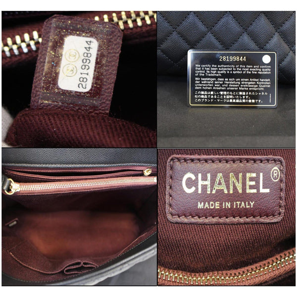 CHANEL Medium Coco Handle Caviar Leather Shoulder Bag Black