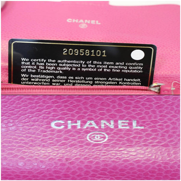 Chanel Wallet Classic Flap Caviar Leather Pink - chanel logo