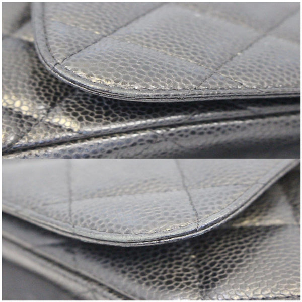 CHANEL Jumbo Classic Single Flap Caviar Leather Shoulder Bag Black-US