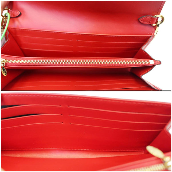 LOUIS VUITTON Sarah Vernis Leather Chain Wallet Red-US