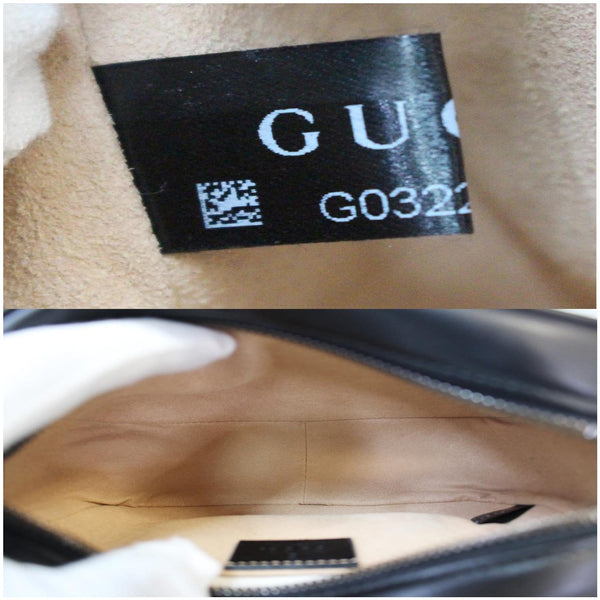 GUCCI GG Marmont Matelasse Mini Leather Crossbody Bag Black 448065