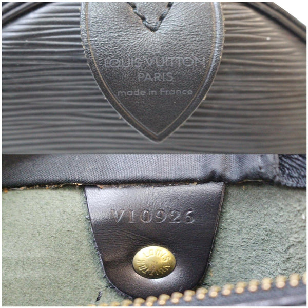 LOUIS VUITTON Speedy 30 Epi Leather Satchel Bag Black