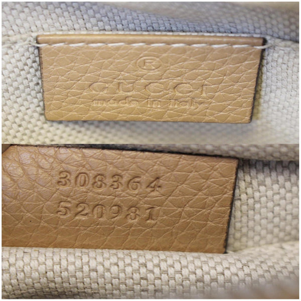 GUCCI Soho Disco Pebbled Leather Small Crossbody Bag Beige 308364
