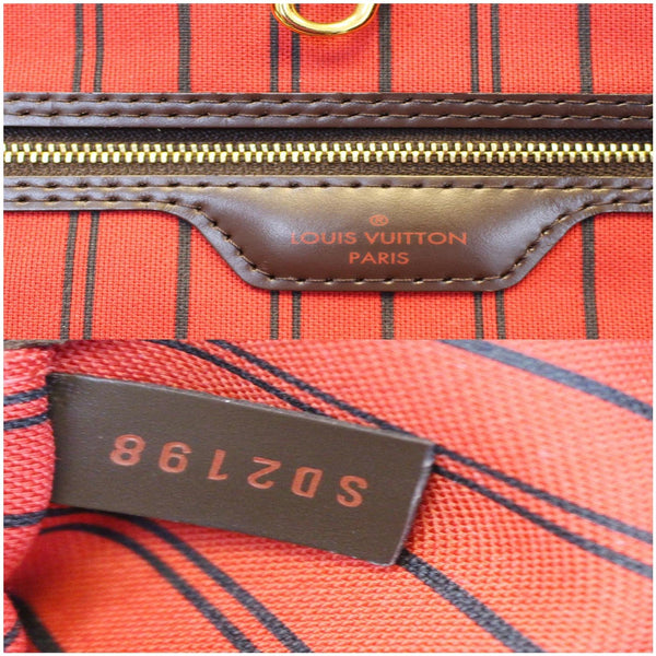 LOUIS VUITTON Neverfull GM Damier Ebene Tote Shoulder Bag Brown-USA