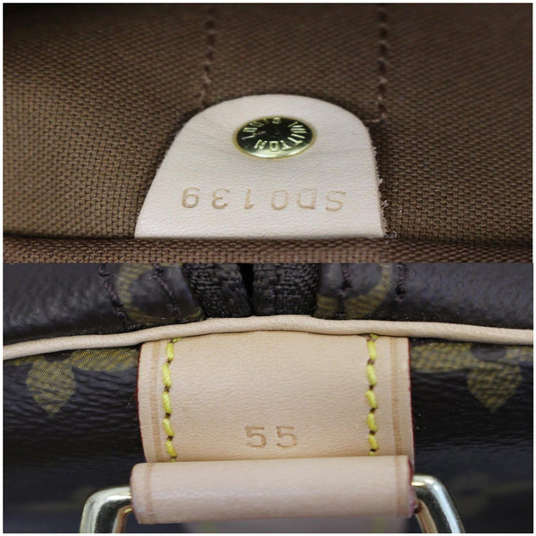 LOUIS VUITTON Keepall 55 Bandouliere Monogram Canvas Travel Bag Brown