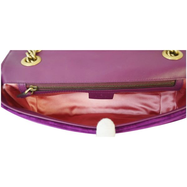 GUCCI GG Marmont Velvet Small Shoulder Bag Purple 443497
